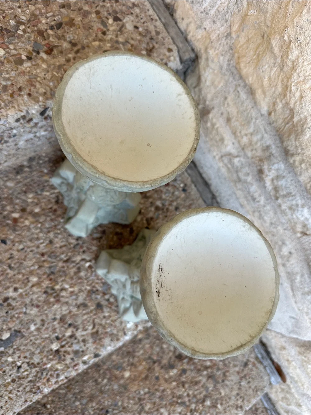 Ornate Pair of Decorative Candle Holders in Pale Seafoam